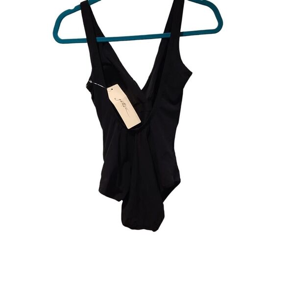 Gottex Black Beaded V-Neck Cross Over Surplice One Piece Swimsuit NOS $188 - Picture 7 of 15